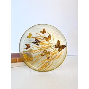 Vintage Glitter Lucite Tray with Butterflies